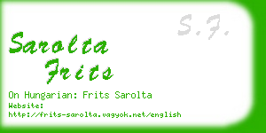 sarolta frits business card